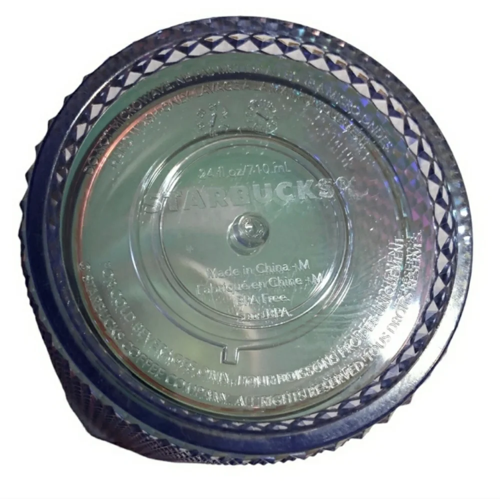 STARBUCKS Studded Iridescent Mermaid Purple Teal Ombré 24 oz new